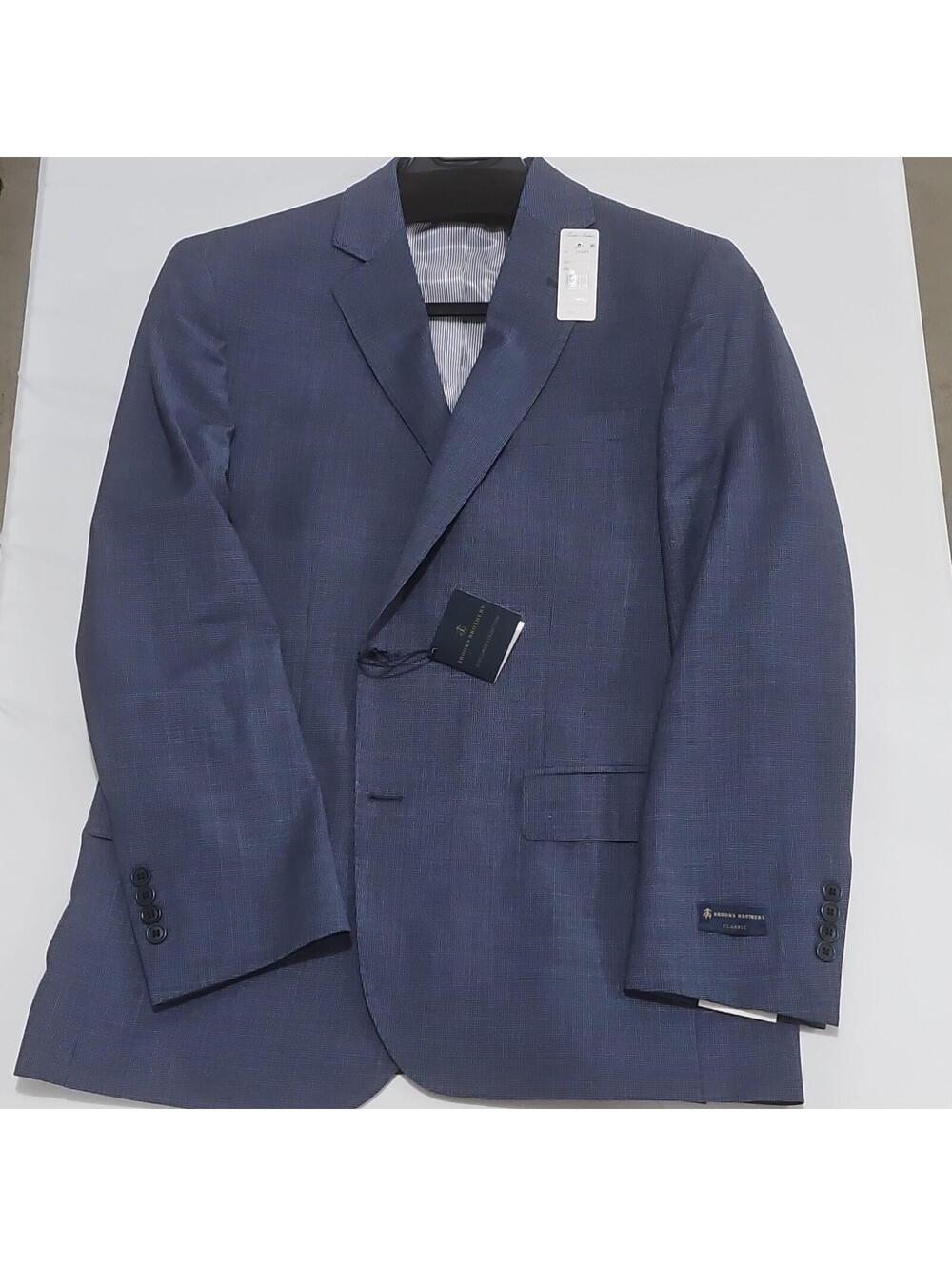 Brooks Brothers Explorer Blue Micro Check Classic Fit Sportscoat 42R  0149